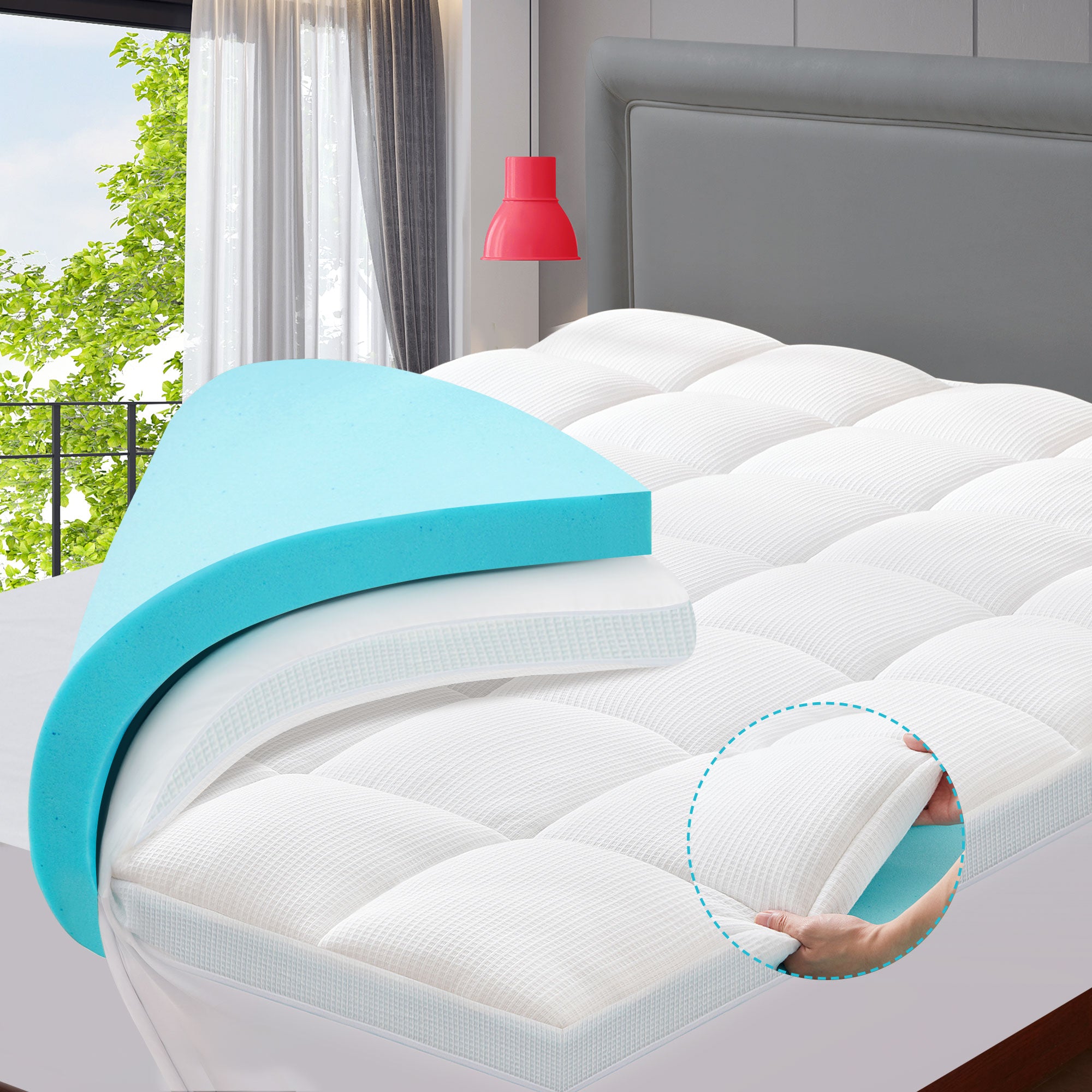 Memory Foam Mattress Topper IHanherry