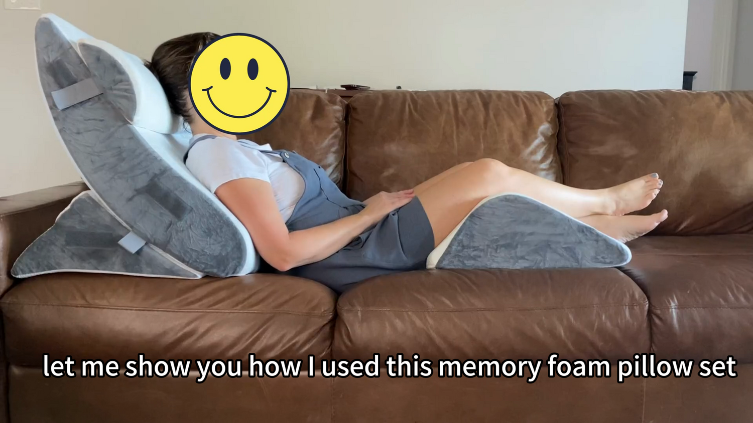 Load video: Honest Review For IHanherry4pcs Memory Foam Orthopedic Bed Wedge Pillow Set