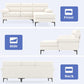 IHanherry 89 Inch L Shape Sectional Sofa